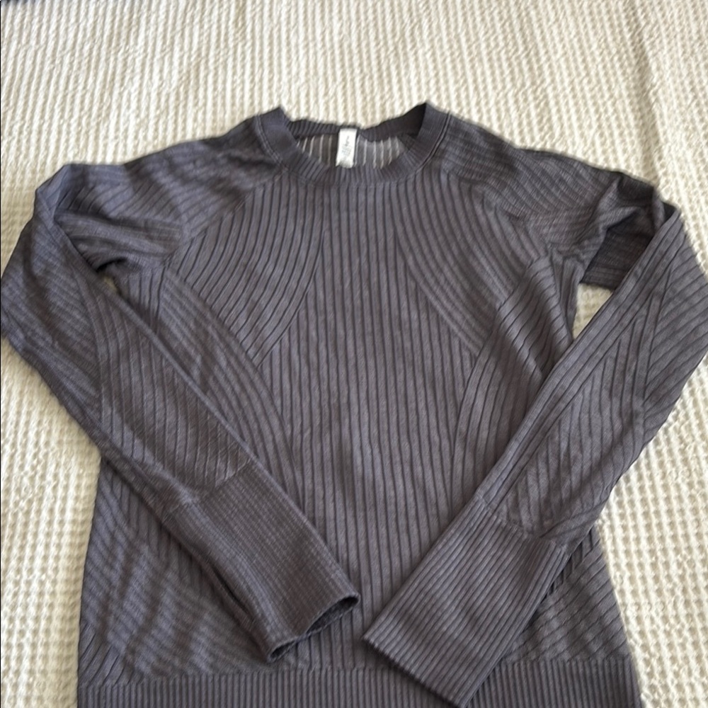 lululemon athletica purple Grey Ribbed Top